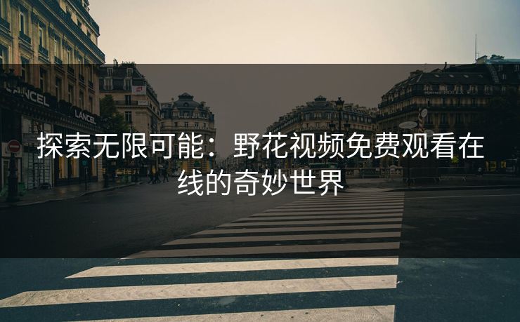 探索无限可能:野花视频免费观看在线的奇妙世界 探索无限可能:野花视频免费观看在线的奇妙世界