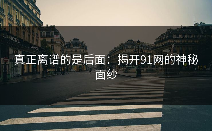 真正离谱的是后面:揭开91网的神秘面纱 真正离谱的是后面:揭开91网的神秘面纱